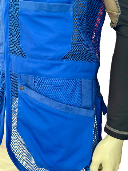Dettaglio delle tasche porta cartucce del gilet K11 Trap Basic Blu