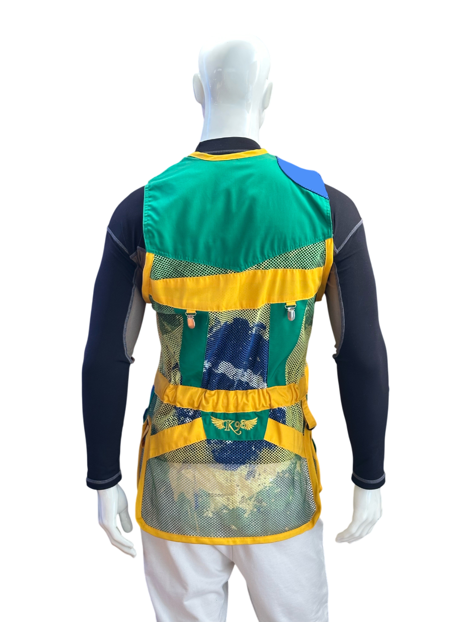 Retro del gilet K98 K11 Trap Flag Brasile, design senza tasca posteriore per maggiore leggerezza e dinamismo​