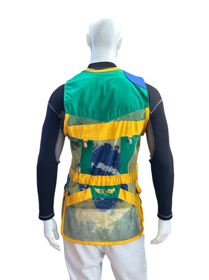 Retro del gilet K98 K11 Trap Flag Brasile, design senza tasca posteriore per maggiore leggerezza e dinamismo​