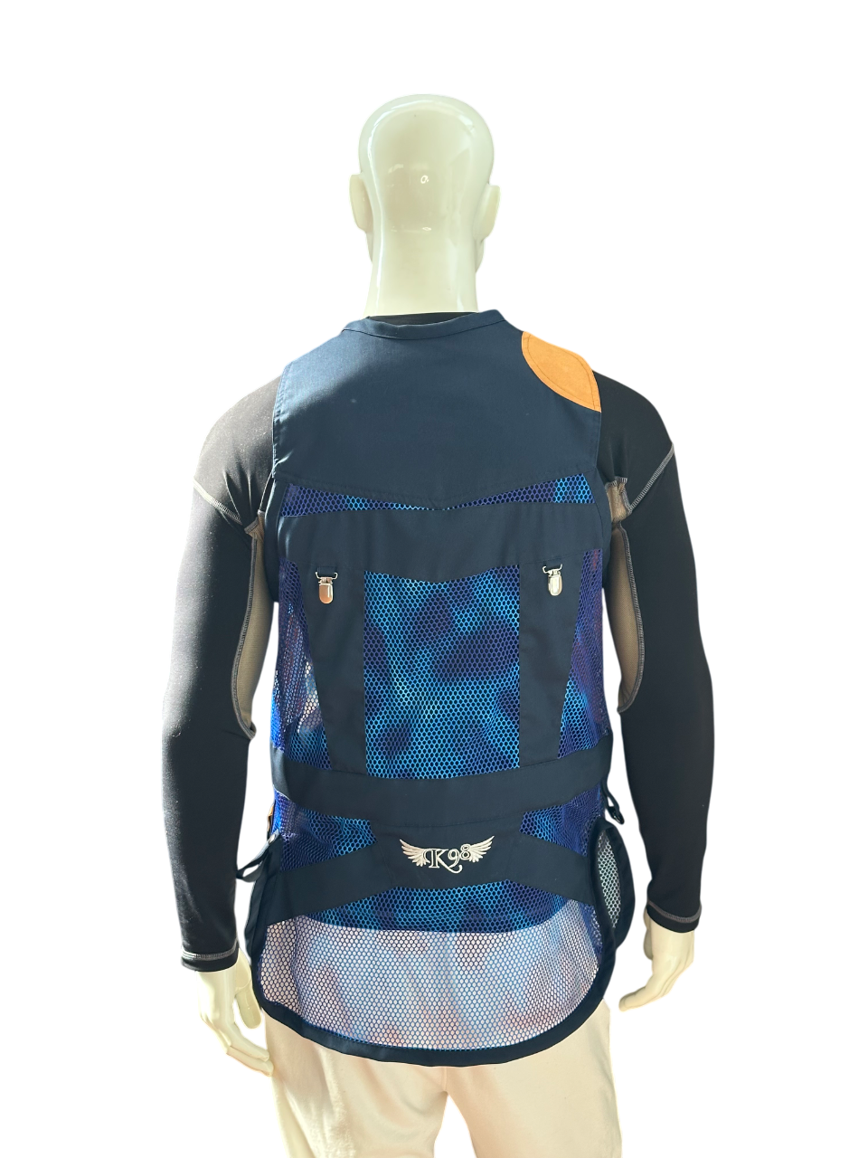 Retro del gilet K98 K11 Trap Galassia Blu, design senza tasca posteriore per maggiore leggerezza e dinamismo​