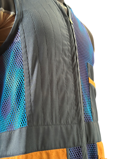 Tessuto e materiali del gilet da tiro K98 K11 Trap Basic Blu, qualità Made in Italy​