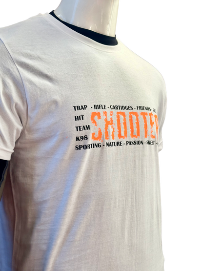 Tessuto della T-shirt K98 Shooter bianca, cotone biologico OEKOTEX​